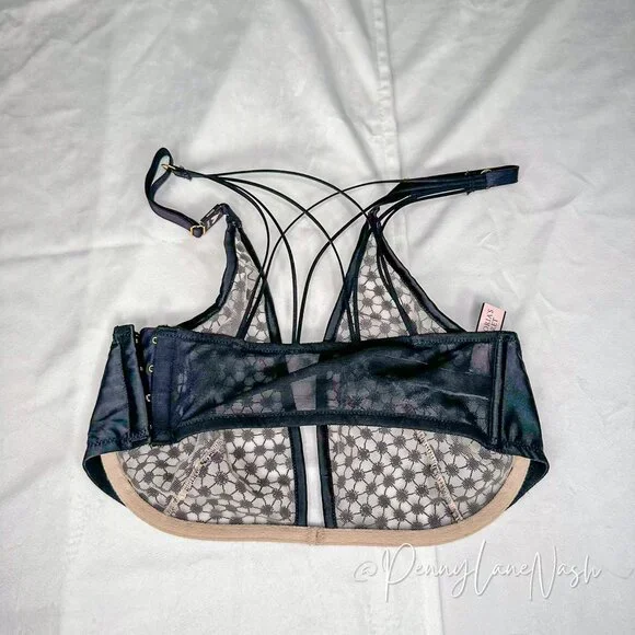 NWT Victoria's Secret LUXE Starburst Unlined Plunge Bra Black - Picture 4 of 9
